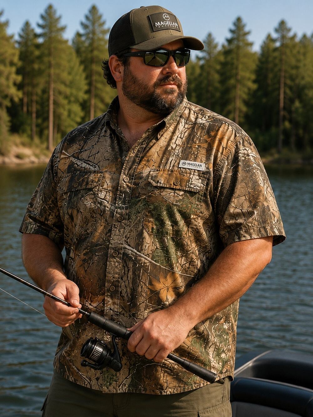 Magellan Mens Sz 3XL Realtree Camo Fishing Shirt MagWick Angler Hunting Outdoors